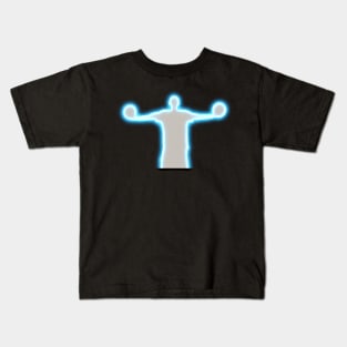 Neon Glow Basketball Silhouette Kids T-Shirt